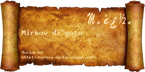 Mirkov Ágota névjegykártya