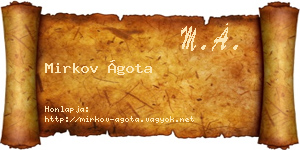 Mirkov Ágota névjegykártya